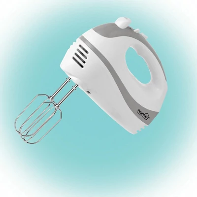 Kézi mixer fehér, 250W, 5 sebességfokozat, TURBO fokozat, habverő és dagasztó karok, HOME HG KM 18